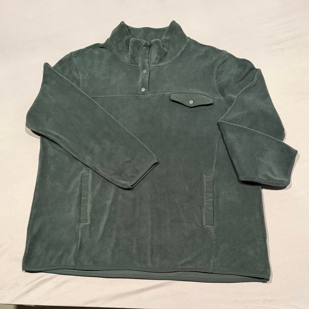 32 Heat Women’s Quarter Snap Button Mock Neck Pullover SZ XL Color Sage EUC